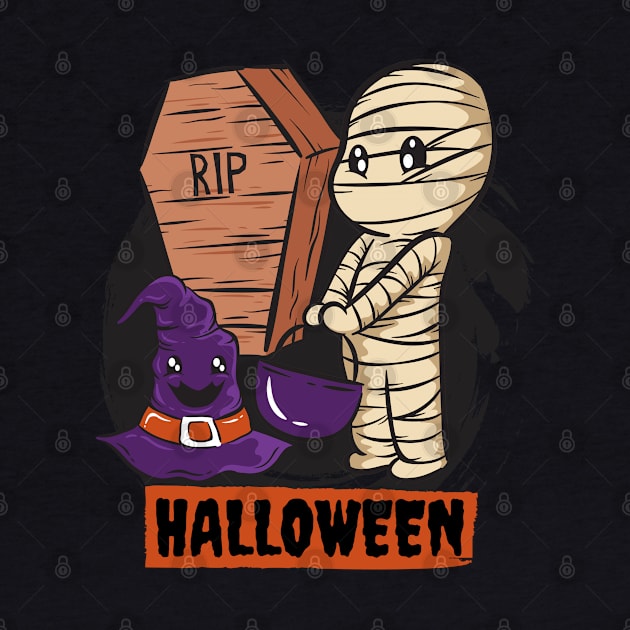 Trick or treat Little cute mummy Halloween cute scary little mummy by BoogieCreates